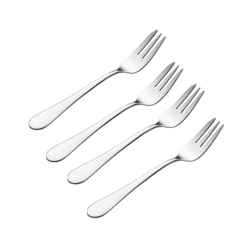 Image of Viners Select 4 Piece Pastry Fork Set | 18/0 Stainless Steel Dessert Forks with Mirror Finish | Teardrop Handle Design | Cake & Pastry Forks for Afternoon Tea | Dishwasher Safe | Gift Boxed