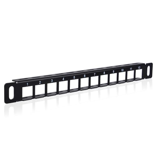 Image of GeeekPi 10 inch 0.5U 12 Port Blank Keystone Patch Panel for DeskPi RackMate T0/T1/T2/T0 Plus/T1 Plus Server Cabinet, Cable Management Panel for Ethernet CAT5/CAT5e/CAT6/CAT6a