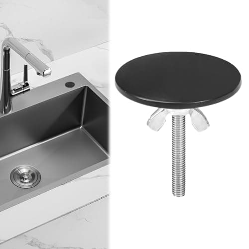 Image of Stainless Steel Sink Blanking Cap - Tap Hole Cover for Keeps Kitchen & Bathroom Sink Clean (Black)