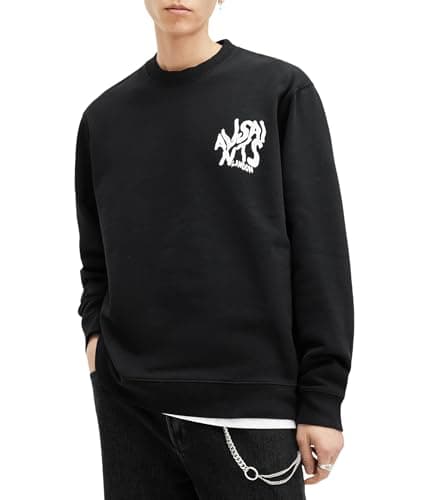 Image of AllSaints Men's Orlando Crew, Jet Black, S