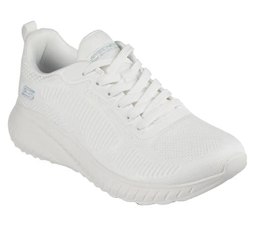 Image of Skechers Women's BOBS Squad Chaos FACE Off Sneaker, White Engineered Knit, 4 UK