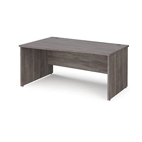 Image of Mr Office Maestro 25 left hand wave desk - with panel end leg, Grey oak, 1600