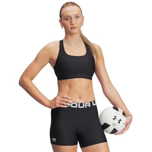 Image of Under Armour Women UA Crossback Mid Bra, comfortable and long-wearing sports bra for women, running bra with removable cups
