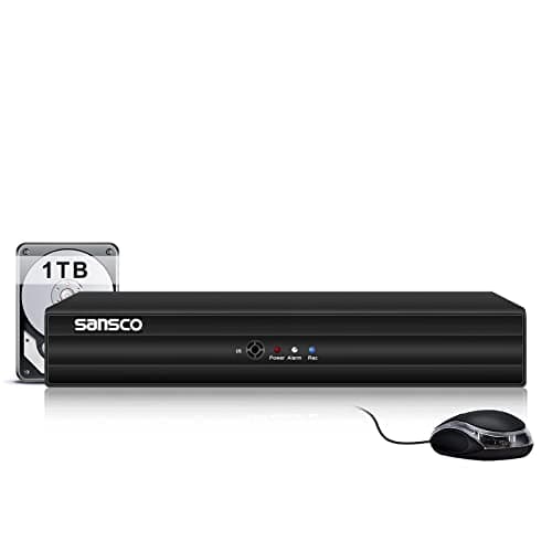 Image of SANSCO 4 Channel 5MP Lite HD DVR Recorder with 1TB Hard Drive for CCTV Security Camera System, Support AHD/CVI/TVI/IP/CVBS(Analog) Cameras, Motion Detection, Email Alert, APP CMS Remote Viewing