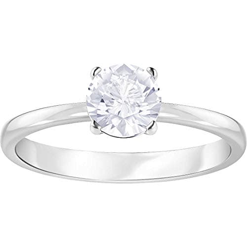 Image of Swarovski Women's Attract Ring, Brilliant White Crystal in a Stunning Rhodium Plated Band, Size N, from the Swarovski Attract Collection