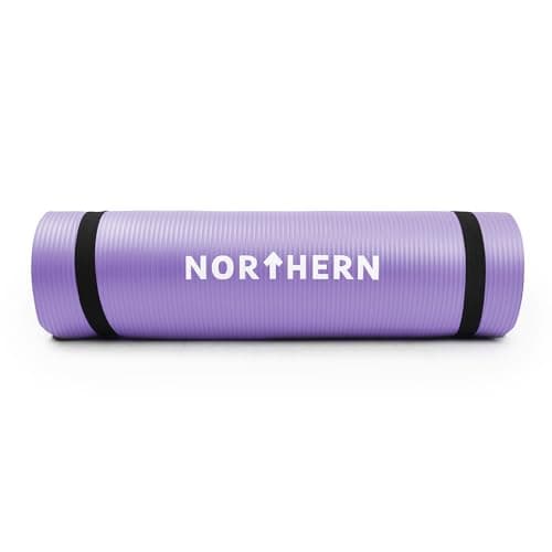 Image of NORTHERN Yoga Mat Soft Foam 10mm Compact Lightweight Extra Thick Large Surface Gym Exercise Fitness Perfect for Pilates Gymnastics Workout Mat Non Slip Home Gym Training Equipment With Carry Strap