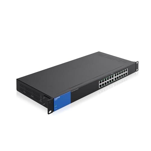 Image of Linksys LGS124P-UK 24 Port Gigabit Unmanaged Network PoE Switch with 12 PoE+ Ports @ 120W for Business, Office, IP Surveillance - Ethernet Switch Hub with Metal Housing