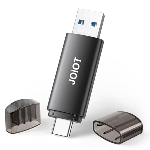 Image of JOIOT USB Flash Drive 32GB Dual-Interface USB-A&USB-C 3.0 Memory Stick USB C Thumb Drive,Phone External Data Storage Compatible with Android,Phone and PC,Black