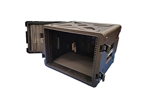 Image of Challenger 8U (19″) Injection Moulded Rack Hard Case | Stackable Rack Case | Crush Resistant, Airline-Friendly, Watertight Flight Case | Supplied with Rack Fixings | 60.5x62.5x44.5cm