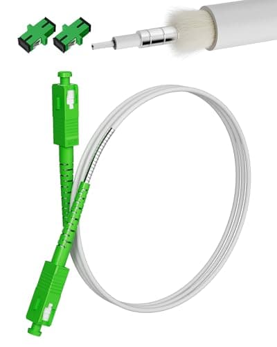 Image of VANDESAIL 3m(10ft) SC/APC to SC/APC Fiber Optic Internet Cable, Armored Single Mode Patch Cable, Fiber Optic Jumper Optical Patch Cord - SIMPLEX - 9/125um - OS1/OS2 Compatible, LSZH White