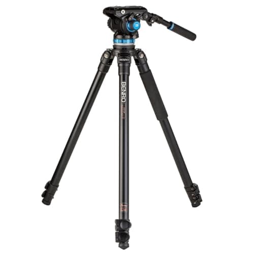 Image of Benro A373F Series 3 Aluminum Video Tripod & S6PRO Head - 75mm Half Ball Adapter, 3 Leg Sections, Flip Lock Leg Release