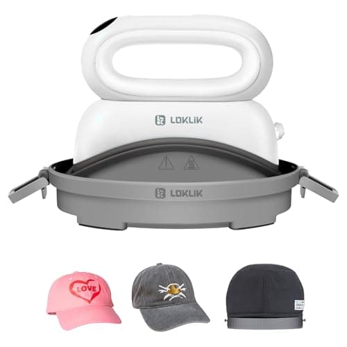 Image of LOKLIK Impress Hat Heat Press - Mini Heat Press for Fabric Hat Printing, HTV Heatpress Machine - Crafting Tool for Headwear with Adjustable Temperature Controls