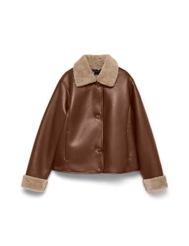 Image of VERO Moda Vmbree Women's Short Coated Jacket Vmbree Short Coated Jacket (Pack of 1), Cocoa Brown, x_l
