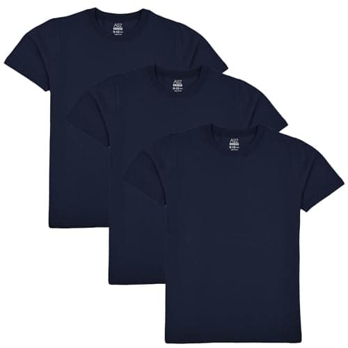 Image of A2Z 4 Kids Boys Girls T Shirts Plain Summer Tank Top & Tees - T Shirt PL Navy 3 Pack 5-6