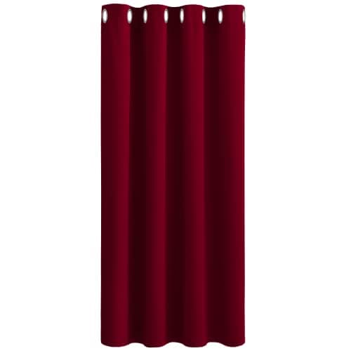 Image of PONY DANCE Single Panel Blackout Curtain - Eyelet Thermal Insulated Soft Curtain for Bedroom, Nursery Room Christmas Decor, Gift for Kids, W 52 in x L 54 in, Red