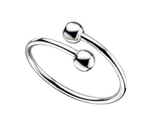 Image of 925 Silver Toe Ring Adjustable Twist Spiral with Balls