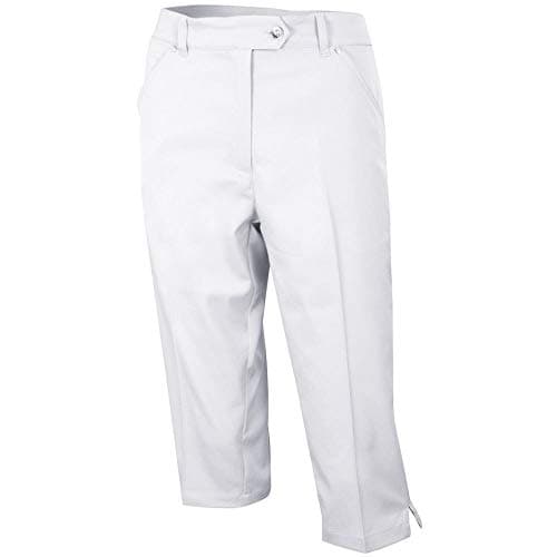 Image of Island Green Golf IGLPNT1487 Womens Capri Sports Trousers Pants, White, Size 12
