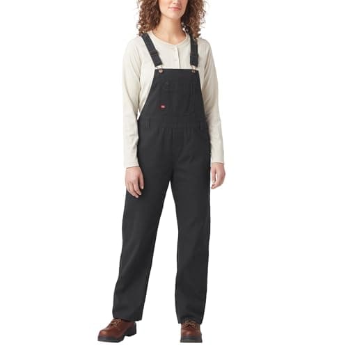 Image of Dickies, Women's, BIB RELAXED STRAIGHT, RINSED BLACK, L