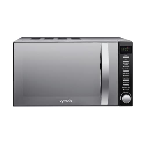 Image of VYTRONIX VY-HMO800 800W Digital Microwave Oven | Freestanding Microwave with 6 Power Levels, Clock & Timer Function | Black Microwave with Mirrored Front, 20 Litre Capacity-hmo800
