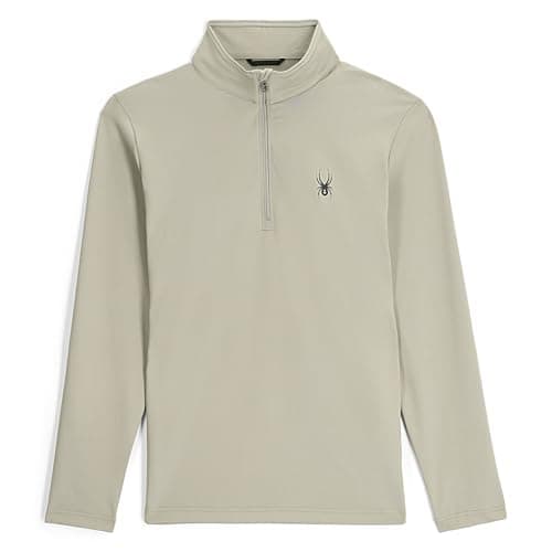 Image of Spyder Men's Prospect Half Zip Ski Base Layer Fleece Jacket, Concrete, Large