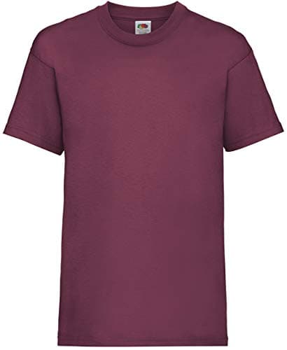 Image of Fruit of the Loom Unisex Kids Valueweight Short Sleeve T-Shirt, Burgundy, 10-11 Years (Manufacturer Size:32)