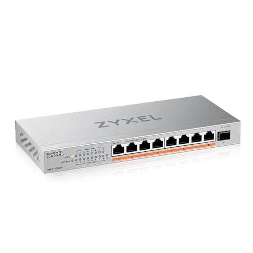 Image of Zyxel 8-Port 2.5G Multi-Gig Unmanaged Switch @100W with 8x PoE++ (60W) | 1x 10G SFP+ | Desktop/Wall Mount [XMG-108HP]