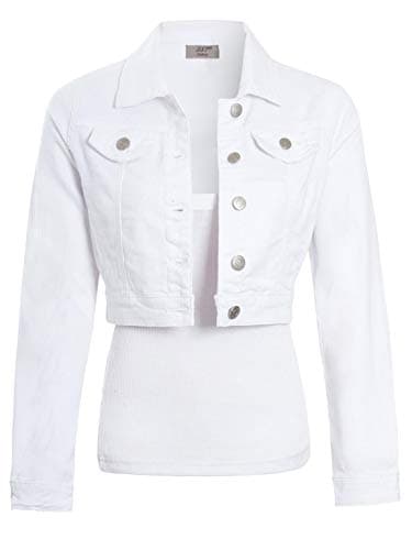 Image of SS7 Womens Short Cropped Denim Jacket White