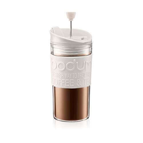 Image of BODUM Travel Press Coffee Maker, Plastic, White, 0.35 Litre