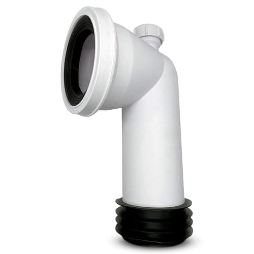 Image of CranPlas CP120 | 90° Bent Pan Connector with 32mm Outlet | Connects WC & Basin to Single Outlet, Compatible with 110mm (4”) PVC or Cast-Iron Soil Pipe | Push-Fit, Rubber Seal, Compact Design