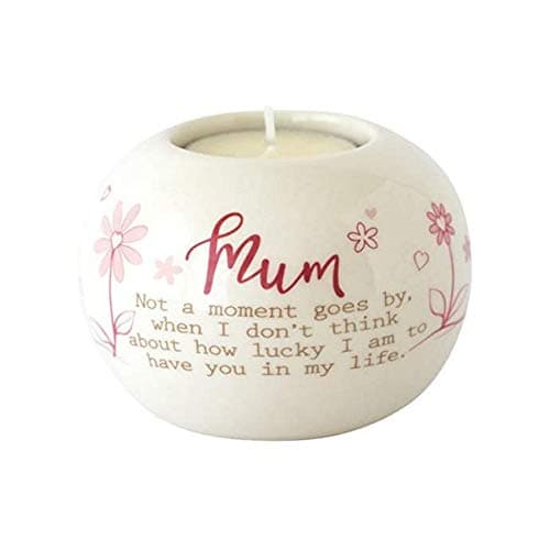 Image of Said with sentiment Ceramic Tealight Candle Holder - Mum, off white, one size, 7224