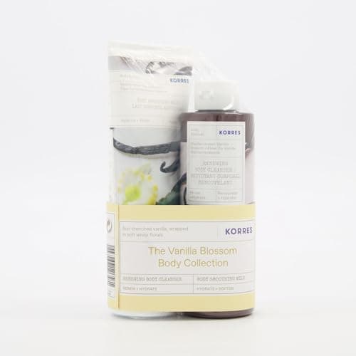 Image of KORRES - The Vanilla Blossom Body Collection | Mediterranean Vanilla Blossom Body Milk 200mL & Renewing Body Cleanser 250mL [Set]