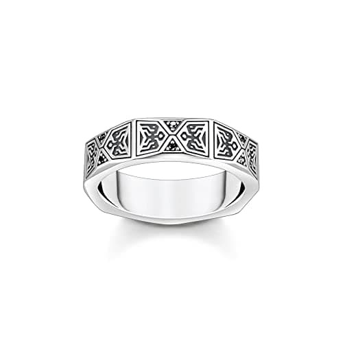 Image of Thomas Sabo Ring faceted form 925 Sterling Silver, Blackened
