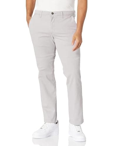 Image of Amazon Essentials Men's Slim-Fit Casual Stretch Chino Trousers, Grey, 32W / 32L