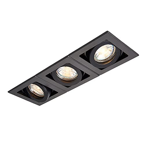 Image of Saxby 94797 Xeno Matt Black Indoor Triple Light Fitting GU10 Recessed Boxed Adjustable Downlight