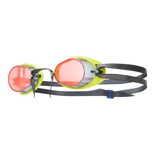 Image of TYR Unisex Adult Socket Rocket 2.0 Mirrored Swedish Style Goggles - Red/Fl. Yellow/Black, Medium