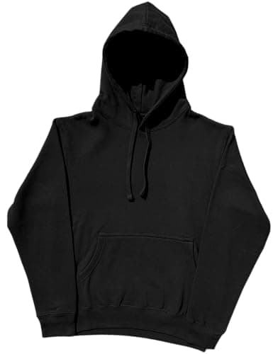 Image of Graphic Impact Plain Pullover Hoodie Casual Hooded Top Unisex for Mens and Womens and Hooded Sweatshirts (XXL - Black)