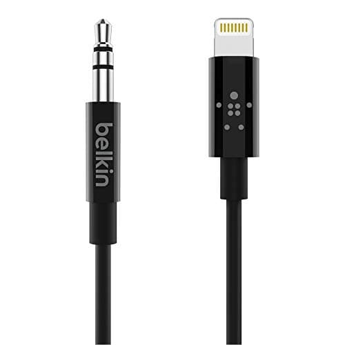 Image of Belkin 3 ft/0.9 m 3.5 mm Audio Cable with Lightning Connector - MFi-Certified Lightning to Aux Cable for iPhone 13, 13 Pro, 13 Pro Max, 13 mini, 12, 12 Pro, 12 Pro Max, 12 mini, Black