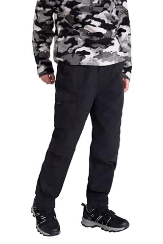 Image of Mountain Warehouse Active Kids Convertible Trousers -Shrink & Fade Resistant, Fast Dry, Zip Off Casual Bottoms, Boys & Girls - Spring Summer, Camping, Travel Black Teen Size 13 Years