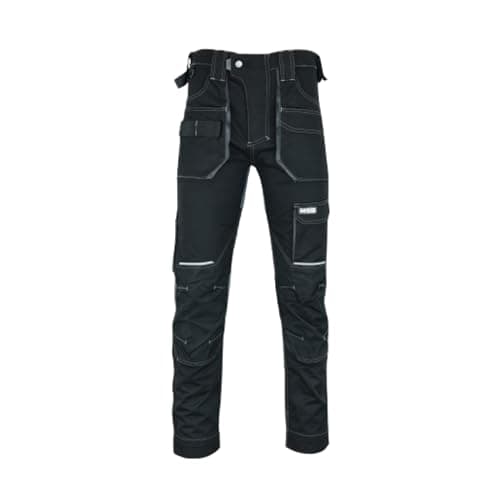 Image of MS9 Mens Cargo Combat Slim Fit Stretch Spandex Elasticated Flexible Work Working Trouser Trousers Pants Jeans Black
