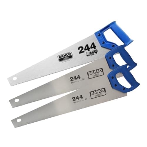 Image of Bahco Handsaws Triple Pack, 244 Hardpoint 550mm (22in) x2 & 244 Fine Cut 550mm (22in) for Reliable Cutting Performance