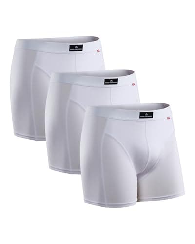 Image of DANISH ENDURANCE Cotton Boxers for Men with Optional Fly, Stretchy Men's Underwear Trunks, 3 Pack, White, M