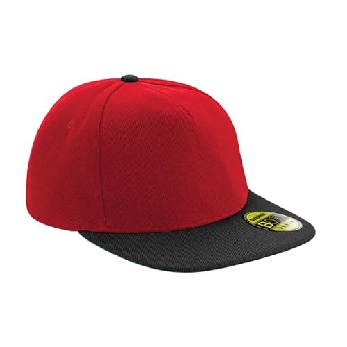 Image of Beechfield - Original Flat Peak Snapback - Classic Red/Black