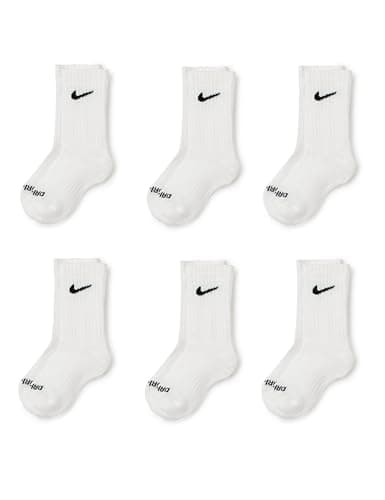 Image of Nike Kids Df Performance Basic Crew Socks, White, 4/5 Years