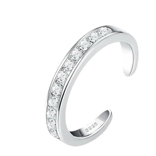 Image of Silver Toe Rings for Women Non Tarnish,925 Sterling Silver Adjustable Open Toe Ring Set, Minimalist Simple Design Summer Beach Foot Jewelry Gift,for All Women,High Quality,Waterproof,Easy to Use