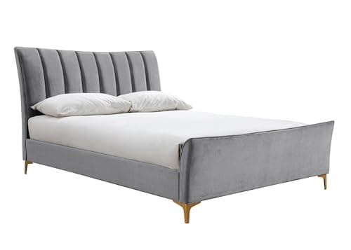 Image of Birlea 120cm Clover Fabric Bed Grey Velvet