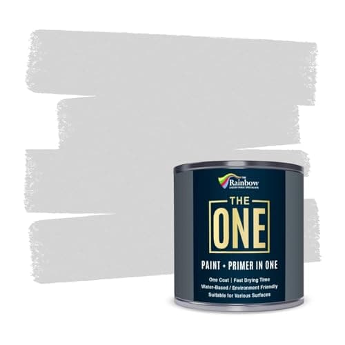Image of THE ONE All-In-One Paint & Primer - Light Grey Satin, 2.5 L | Multi-Surface 1 Coat Formula | Easy Indoor & Outdoor Decorating for Home & Garden Walls, Floors & Furniture | Water-Based & Low VOC
