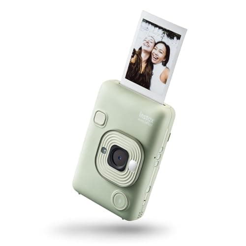 Image of INSTAX mini LiPlay Hybrid instant camera with rear 2.7 inch LCD display screen, Micro SD card slot, USB Type-c charging, Matcha Green, film sold separately