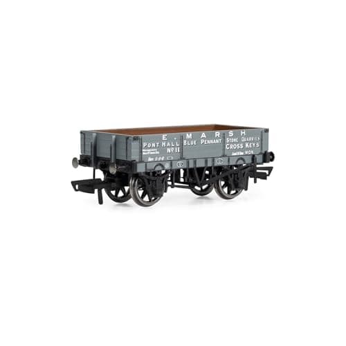 Image of Hornby Wagons - R60189 3 Plank Wagon, E. Marsh - Era 3 Train Toy, 00 Gauge Wagons & Freight for Train Set, Models for Adults - 1:76 Scale Model Gift