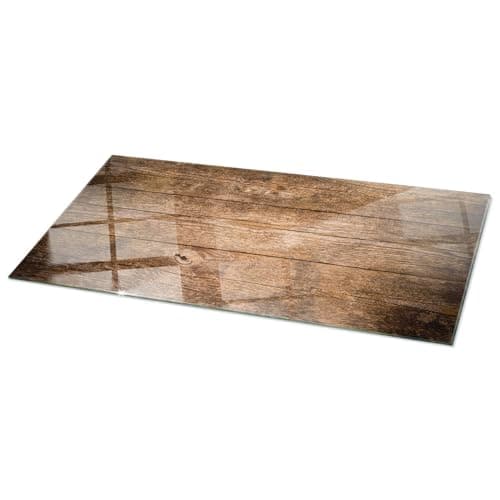 Image of Wallfluent Wooden Board Structure Print Glass Table Top 120x60 cm – Perfect for Modern Interiors, Stylish Glass Top, Contemporary Design, Glass to Coffee Table