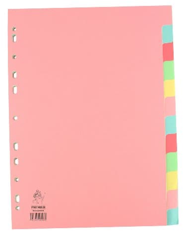 Image of Rexel Whitebox A4 Manilla Divider 12-Part Pink With Multi-Colour Tabs